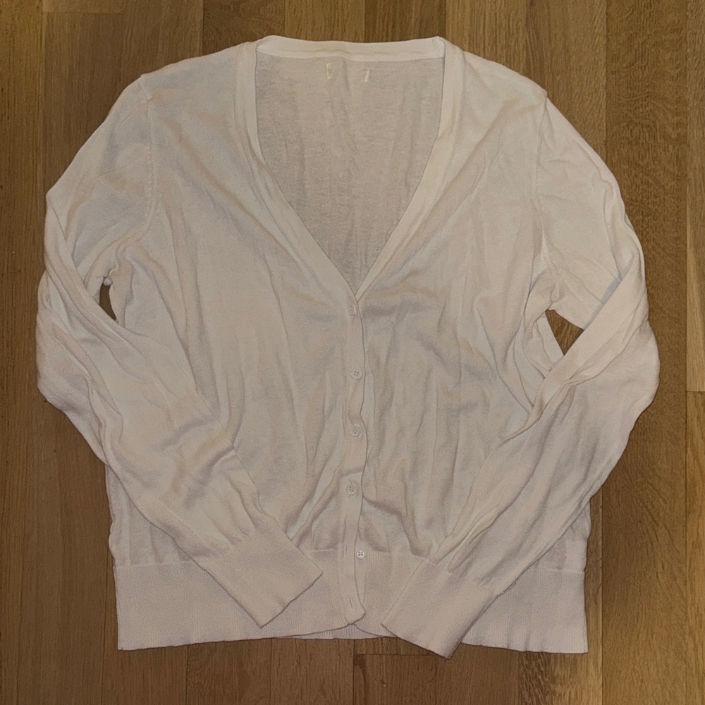 Classic White Button-Up Cardigan